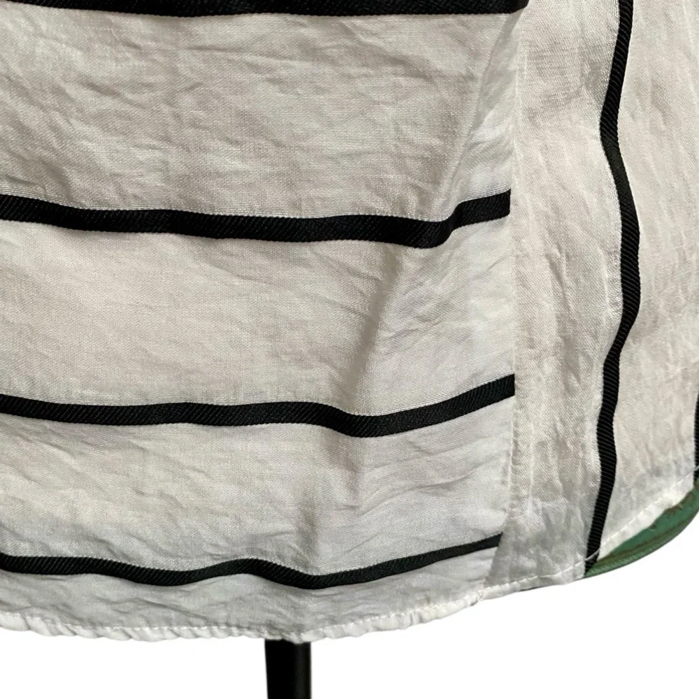 Zara Striped Puff Sleeve Top Black White Statement Sleeve Blouse XS